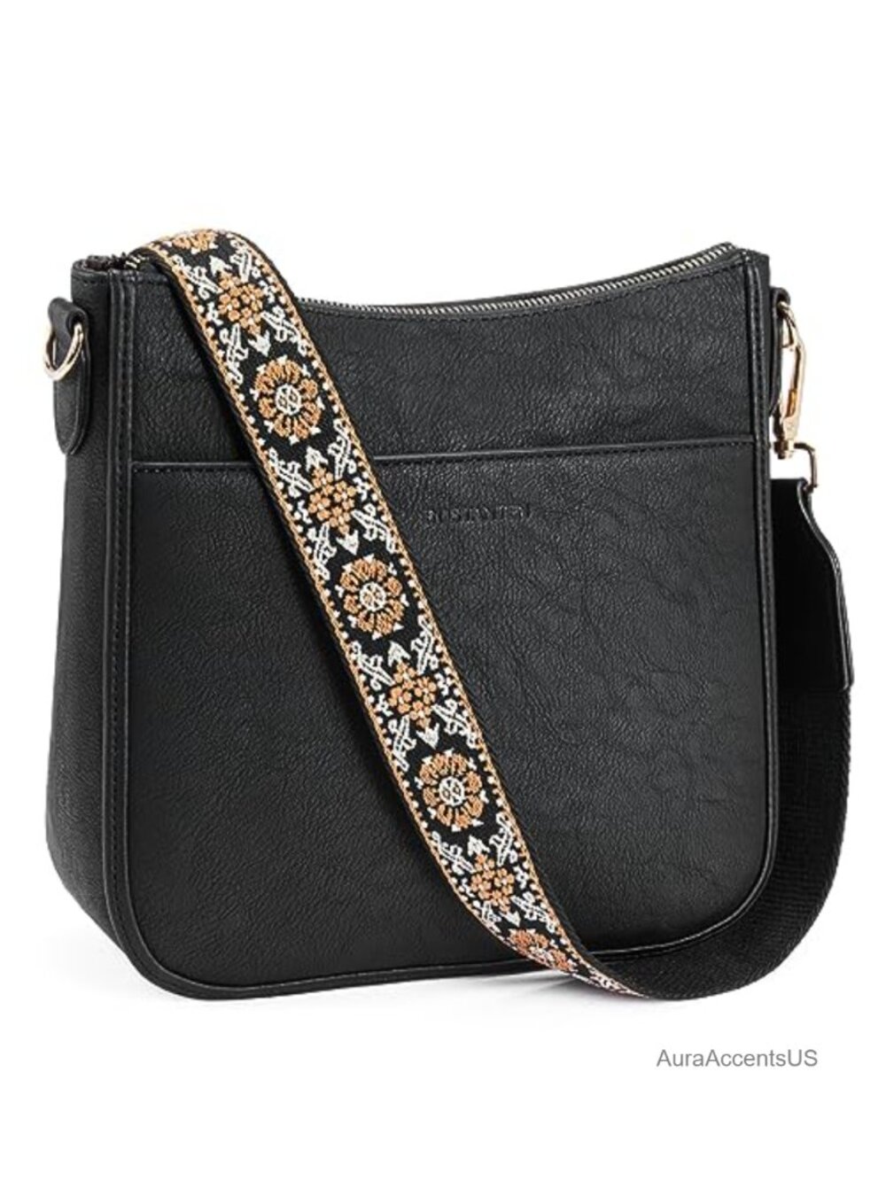 Crossbody Bag Faux Leather Wide Strap Hobo